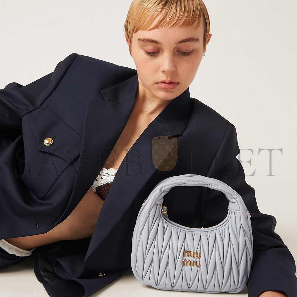 MIU MIU WANDER MATELASSÉ NAPPA LEATHER HOBO BAG 5BC125 (20*17*6cm) MIU MIU WANDER MATELASSÉ NAPPA LEATHER HOBO BAG 5BC125 (20*17*6cm)